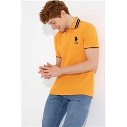 Erkek Koyu Sarı Polo Yaka Basic Tişört