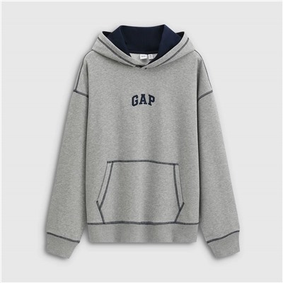 Толстовка худи с контрастной отстрочкой   ГЭ*П