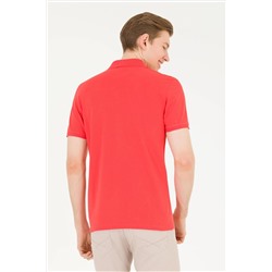 Erkek Kırmızı Basic Polo Yaka Tişört