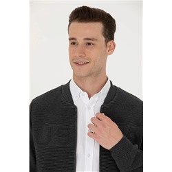 Erkek Antrasit Melanj Triko Hırka