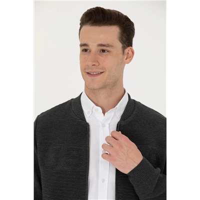 Erkek Antrasit Melanj Triko Hırka