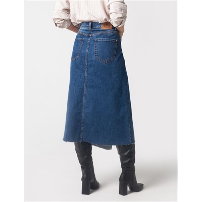 Юбка А-силуэта с необработанным низом