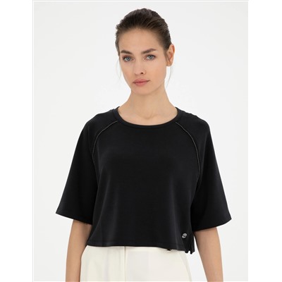 Siyah Comfort Fit Sweatshirt