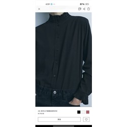 Тонкая хлопковая плиссированная гармошка с воротником-стойкой  ЗАР*А