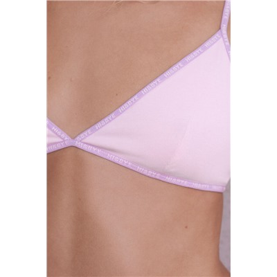 Sujetador triangular algodón copas extraíbles rosa