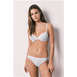 Braga clásica algodón canalé azul