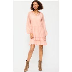 Long-Sleeve Swing Mini Dress