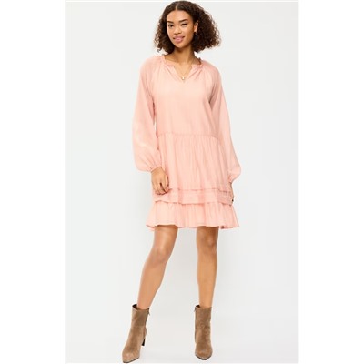 Long-Sleeve Swing Mini Dress