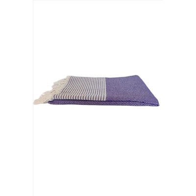 Peştanoz Peştemal , %100 Pamuk, Kareli Desen Mor , Plaj Havlusu , Banyo Havlusu