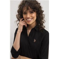 Kadın Siyah Uzun Kollu Basic Gömlek