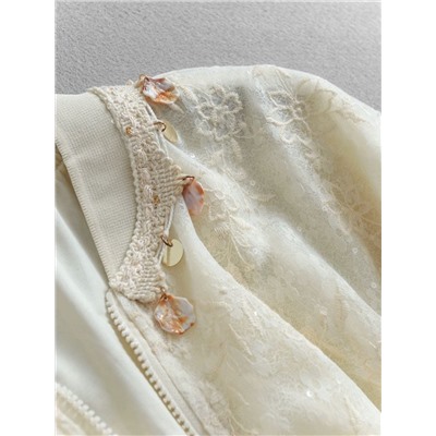 Красивый ажурный бомбер / куртка на молнии