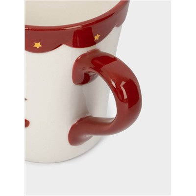 Кружка, 510 мл, керамика D, бело-красная, Лошадка-качалка, New year