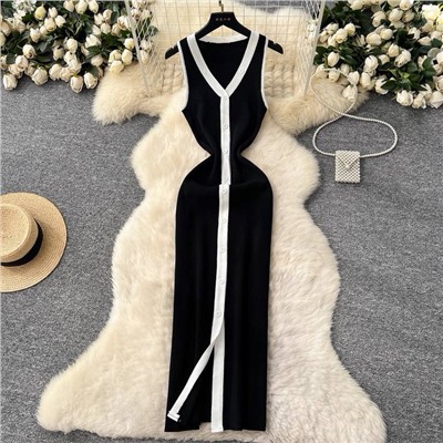 Трикотажное платье с контрастной окантовкой  6 цветов