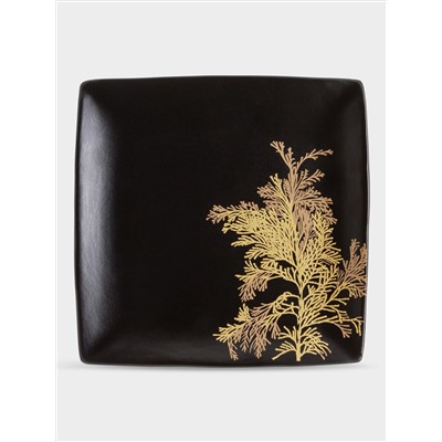 Тарелка, 21х21 см, 4 шт, керамика, черный, Singapore