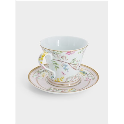 Чашка с блюдцем, 350 мл, Пение птиц