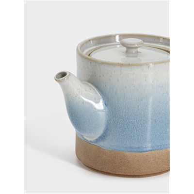 Чайник заварочный, 800 мл, керамика, бежево-голубой, в крапинку, Azurro