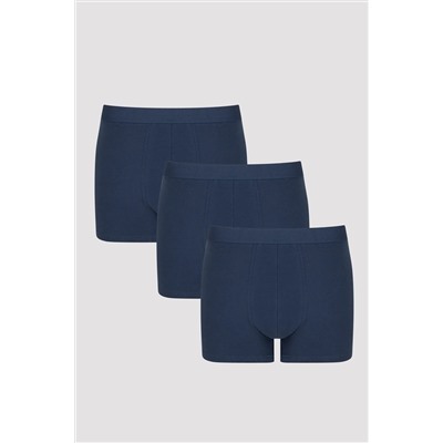 Penti Erkek Pamukl Basic Mavi 3'lü Boxer Külot
