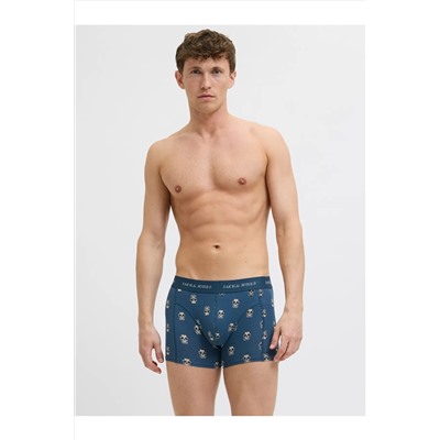 Jack & Jones Jack Jones Jacmurphy Skull Trunks 3 Pack Erkek Mavi Boxer 12283379-07