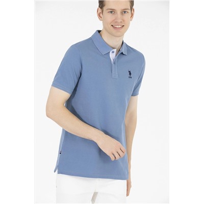 Erkek İndigo Basic Polo Yaka Tişört