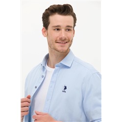 Erkek Mavi Uzun Kollu Basic Gömlek