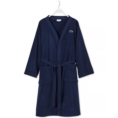 Lacoste Home Logo Patch 100% Cotton Pique Bath Robe