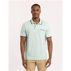 SOLID INTERLOCK POLO SHIRT WITH HIDDEN POCKET