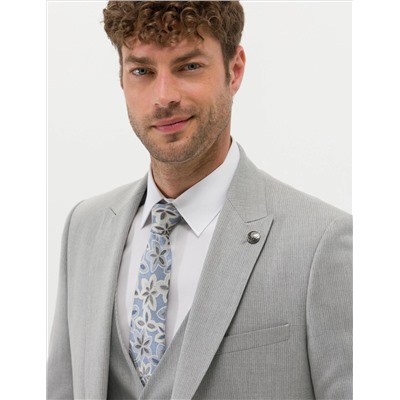 Gri Ekstra Slim Fit Yelekli Takım Elbise