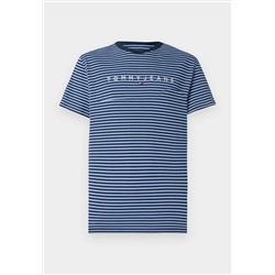 Tommy Jeans LINEAR LOGO STRIPE CREW NECK T-SHIRT - Camiseta estampada