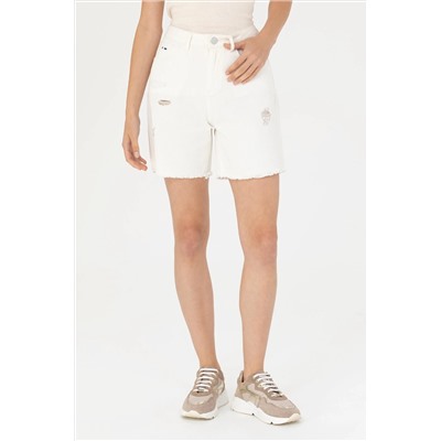 Kadın Beyaz Jean Şort