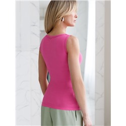 Топ из трикотажа в широкий рубчик