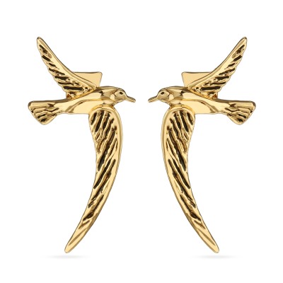 Серьги Сирин (покрытие золото с патиной), Есть комплект