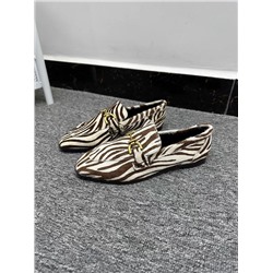 Женские кожаные(конский волос) лоферы с принтом "зебра" РИВЕРЛАЙ*Н