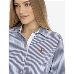 STRIPED MULTI-COLORED LOGO OXFORD DRESS