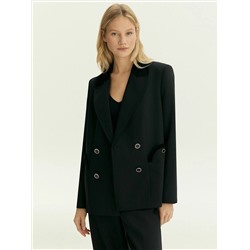 Двубортный жакет с бархатной отделкой, ML858/pioma