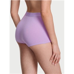 Logo Cotton High-Waist Boyshort Panty