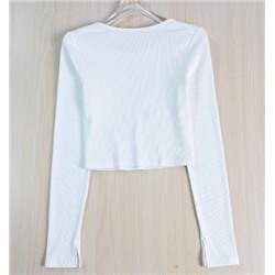 Футболка с круглым вырезом и длинными рукавами