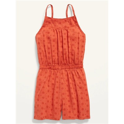 Sleeveless Printed Romper for Girls