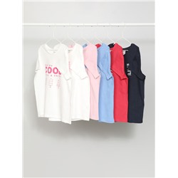PACK OF 6 PLAIN AND PRINTED SHORT SLEEVE T-SHIRTS