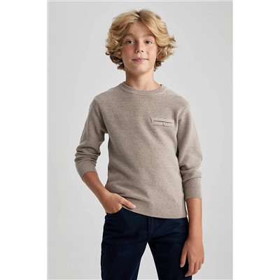 Defacto Erkek Çocuk Regular Fit Bisiklet Yaka Kazak B1322A823WN