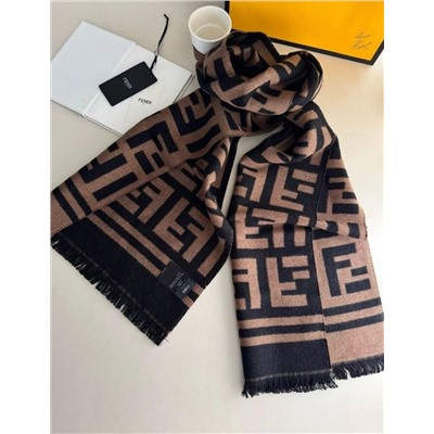 Зимний теплый шерстяной шарф/утеплитель для шеи с жаккардовым узором и буквами FEND*I