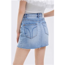 Minifalda de talle alto Azul marino