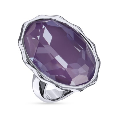 Кольцо Сияние (кристаллы SW пурпурные; покрытие родий), Есть комплект