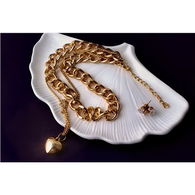 Колье Сердце двустороннее + Подарок