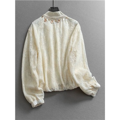 Красивый ажурный бомбер / куртка на молнии