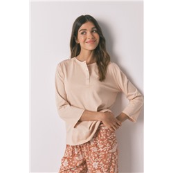 Camiseta manga ¾ 100% algodón naranja