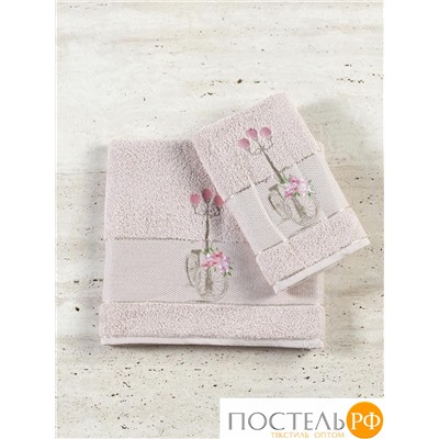 Набор махровых полотенец Diva Afrodita 2пр (50х90+70х140) Фонарь 100 % хлопок беж (73575)