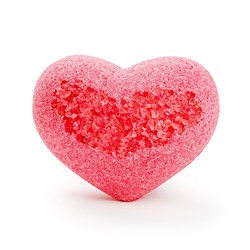 Сердечко соляное для ванны, с маслами и солью, розовое