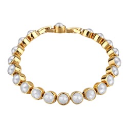 Браслет Теннис (Майорка белая 6мм; покрытие золото) 18-20см, Есть комплект