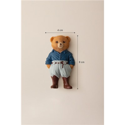 Emma Bear Magnet - Lacivert/Gri - 4x8 cm