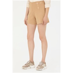 Kadın Camel Örme Şort